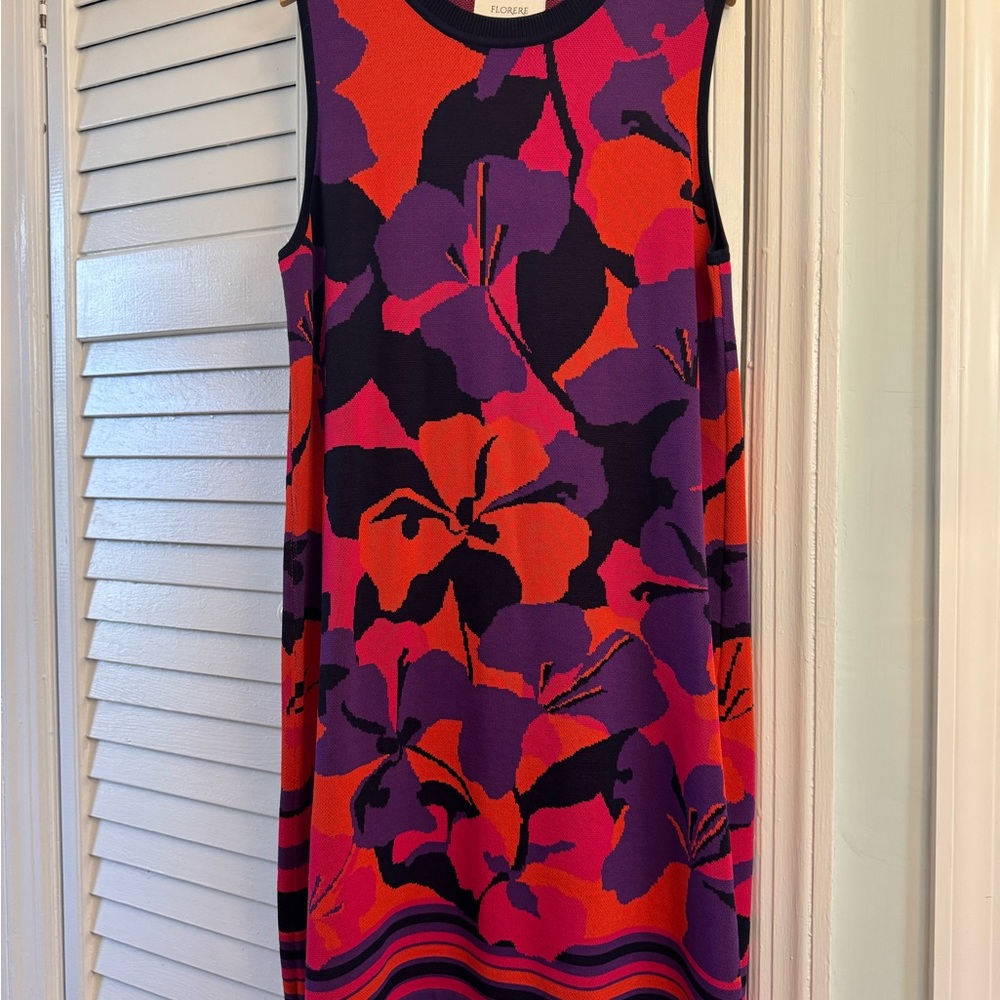 Vibrant Floral Mini Dress - Purple and Orange